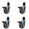 Service Caster 4'' Gray Poly Swivel 1-3/4'' Expanding Stem Caster Set with Brake, 4PK SCC-EX20S414-PPUB-PLB-134-4 - alternate 1